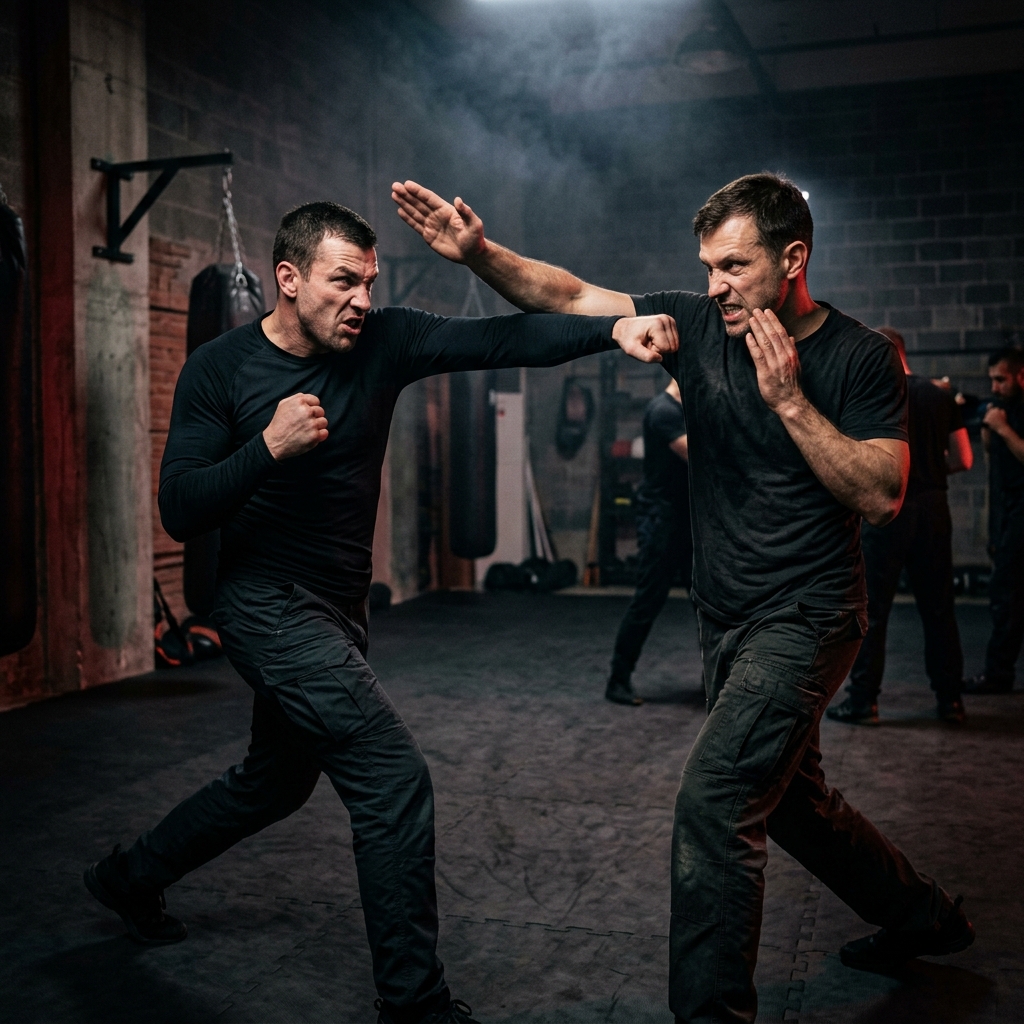 Défense Krav Maga à mains nues lors d'un entraînement